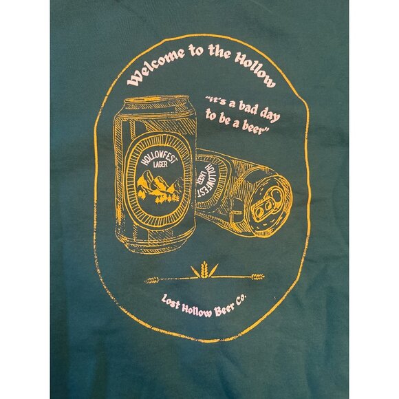 Champion LHBC Lost Hollow Beer Co.Graphic Sweatshirt L Green Cotton Blend - Picture 7 of 7